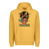 Mustard math teacher life afro messy bun Premium Hoodie - NancyCooperArtShop