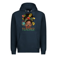 Navy math teacher life afro messy bun Premium Hoodie - NancyCooperArtShop
