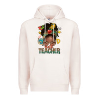 Pale Pink math teacher life afro messy bun Premium Hoodie - NancyCooperArtShop