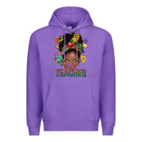 Purple math teacher life afro messy bun Premium Hoodie - NancyCooperArtShop