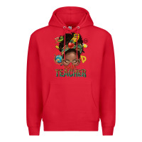 Red math teacher life afro messy bun Premium Hoodie - NancyCooperArtShop