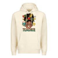 Sandshell math teacher life afro messy bun Premium Hoodie - NancyCooperArtShop