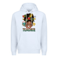 White math teacher life afro messy bun Premium Hoodie - NancyCooperArtShop