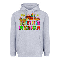 Heather Grey viva mexica Heavyweight Hoodie - AdoDesignShop