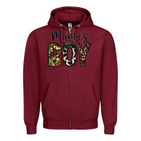 Burgundy mama's boy Zipper Hoodie - CowhideDigitalArt