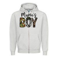 Dove Grey mama's boy Zipper Hoodie - CowhideDigitalArt