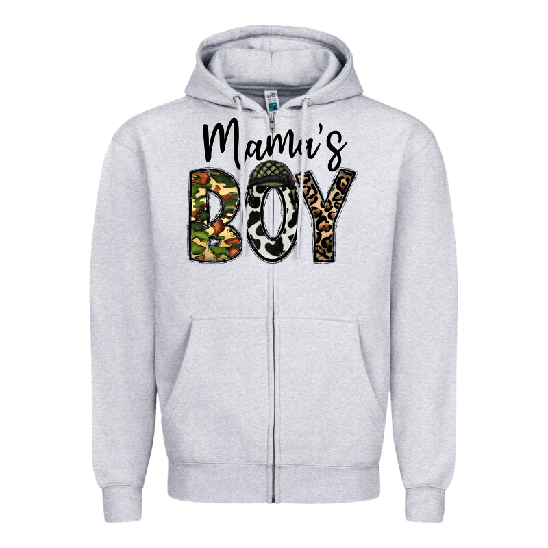 Mama's Boy Zipper Hoodie by CowhideDigitalArt | Teevron