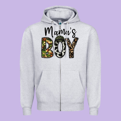Mama's Boy Zipper Hoodie Designed By Cowhidedigitalart