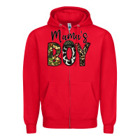 Red mama's boy Zipper Hoodie - CowhideDigitalArt