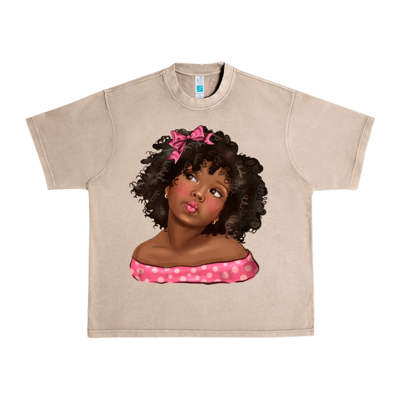 Afro Black Girlchild Kiss With Bow Urban Heavy Tee by texasbilliewilder | Teevron