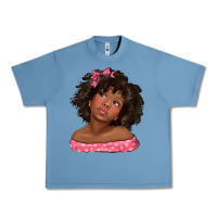 Pebble Blue afro black girlchild kiss with bow Urban Heavy Tee - texasbilliewilder
