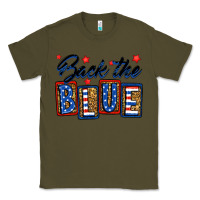 Army Green Back the blue Classic Tee - Neo Western