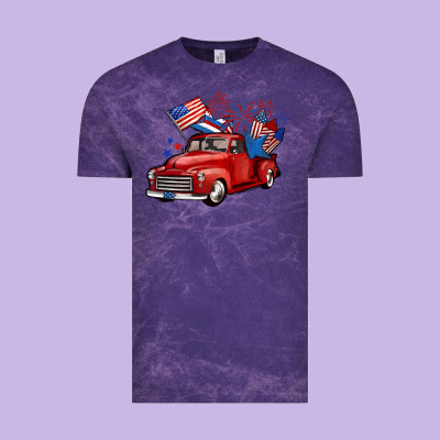American Truck 4th Of July Vintage Tee Designed By Barkaloodesign