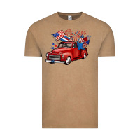 Vintage Coffee american truck 4th of july Vintage Tee - BarkalooDesign