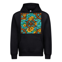 Black Lake Boat Rudder And Sunflowers Seamless Pattern Urban Hoodie - BundleAndBundleShop
