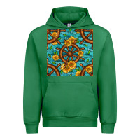Emerald Lake Boat Rudder And Sunflowers Seamless Pattern Urban Hoodie - BundleAndBundleShop