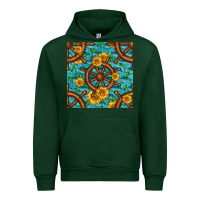 Forest Green Lake Boat Rudder And Sunflowers Seamless Pattern Urban Hoodie - BundleAndBundleShop