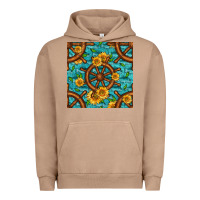 Pigment Burro Lake Boat Rudder And Sunflowers Seamless Pattern Urban Hoodie - BundleAndBundleShop