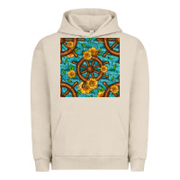 Pigment French Oak Lake Boat Rudder And Sunflowers Seamless Pattern Urban Hoodie - BundleAndBundleShop