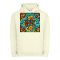 Pigment Pistachio Lake Boat Rudder And Sunflowers Seamless Pattern Urban Hoodie - BundleAndBundleShop