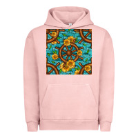 Pigment Salmon Lake Boat Rudder And Sunflowers Seamless Pattern Urban Hoodie - BundleAndBundleShop