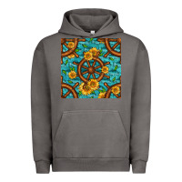 Pigment Tornado Lake Boat Rudder And Sunflowers Seamless Pattern Urban Hoodie - BundleAndBundleShop