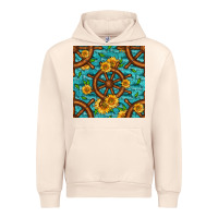 Sandshell Lake Boat Rudder And Sunflowers Seamless Pattern Urban Hoodie - BundleAndBundleShop