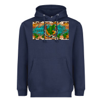 Navy cactus sunflower horseshoe license plate Heavyweight Hoodie - Artiststas