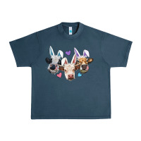 Midnight Navy Easter Cows With Bunny Ears Urban Heavy Tee - RanaPortraitStore
