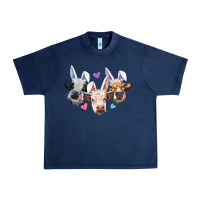 Navy Easter Cows With Bunny Ears Urban Heavy Tee - RanaPortraitStore