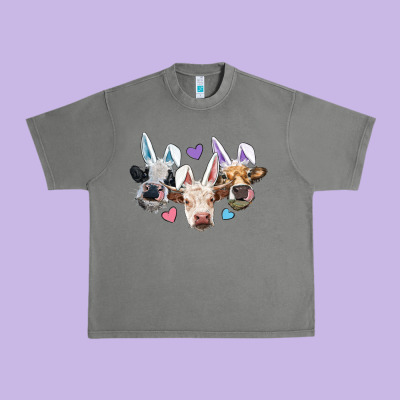 Urban Heavy Tee Easter Cows With Bunny Ears