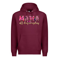 Burgundy mama all day everyday Premium Hoodie - NancyCooperArtShop