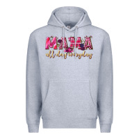 Heather Grey mama all day everyday Premium Hoodie - NancyCooperArtShop