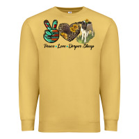 Antique Gold Peace Love Dorper Sheep Premium Sweatshirt - LillyAllenDesigns