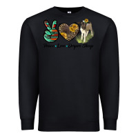 Black Peace Love Dorper Sheep Premium Sweatshirt - LillyAllenDesigns