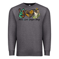 Charcoal Heather Peace Love Dorper Sheep Premium Sweatshirt - LillyAllenDesigns