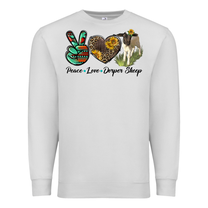 Peace Love Dorper Sheep Premium Sweatshirt by LillyAllenDesigns | Teevron