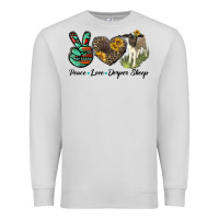 Dove Grey Peace Love Dorper Sheep Premium Sweatshirt - LillyAllenDesigns