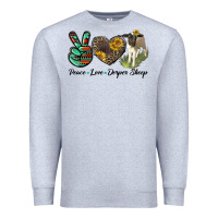 Heather Grey Peace Love Dorper Sheep Premium Sweatshirt - LillyAllenDesigns