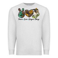 Oatmeal Heather Peace Love Dorper Sheep Premium Sweatshirt - LillyAllenDesigns