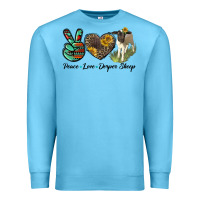 Ocean Blue Peace Love Dorper Sheep Premium Sweatshirt - LillyAllenDesigns