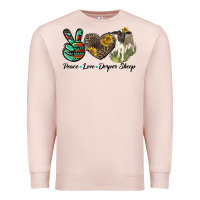 Pale Pink Peace Love Dorper Sheep Premium Sweatshirt - LillyAllenDesigns