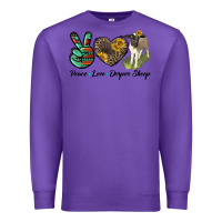 Purple Peace Love Dorper Sheep Premium Sweatshirt - LillyAllenDesigns
