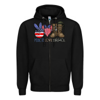 Black peace love america Zipper Hoodie - CowhideDigitalArt