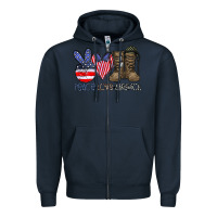 Navy peace love america Zipper Hoodie - CowhideDigitalArt