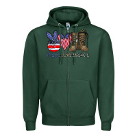 Sports Green peace love america Zipper Hoodie - CowhideDigitalArt