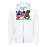 White peace love america Zipper Hoodie - CowhideDigitalArt