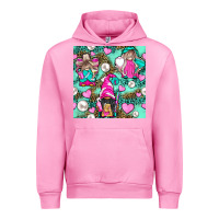 Fuchsia Pink Hairdresser Gnomes With Hearts And Pearls With Leopard Urban Hoodie - BundleAndBundleShop