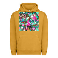 Pigment Peanut Butter Hairdresser Gnomes With Hearts And Pearls With Leopard Urban Hoodie - BundleAndBundleShop