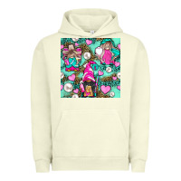 Pigment Pistachio Hairdresser Gnomes With Hearts And Pearls With Leopard Urban Hoodie - BundleAndBundleShop